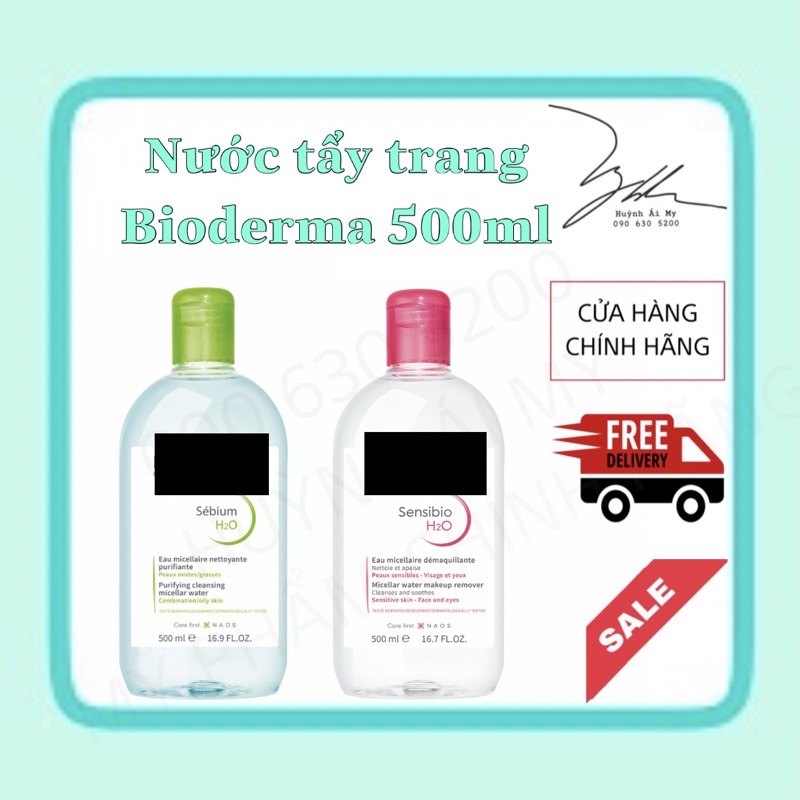[CHUẨN AUTH] Nước tẩy trang Bioderma 500ml Xanh/Hồng