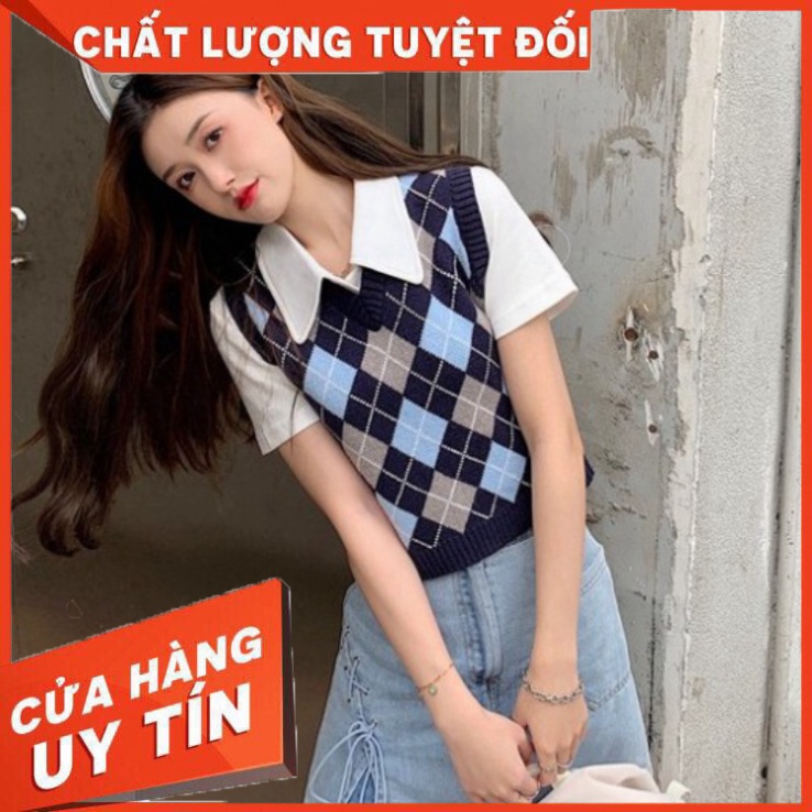 Áo Gile Len Taobao, Áo Len Nữ Dáng Ngắn Cao Cấp ULZZANG Cổ Tròn Phong Cách Hàn Quốc Trẻ Trung - Hàng nhập kh