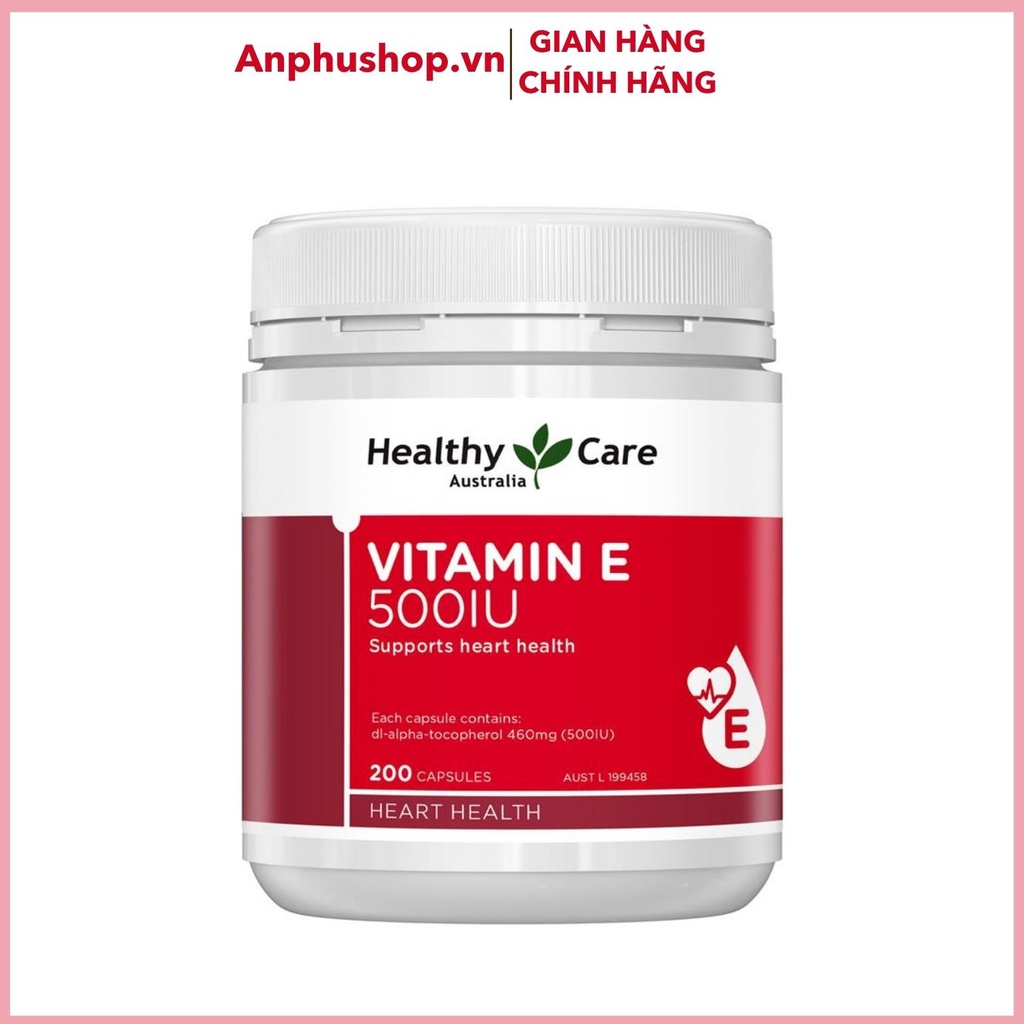Viên uống Vitamin E Healthy Care 500IU hộp 200 viên Úc - Sản phẩm chính hãng