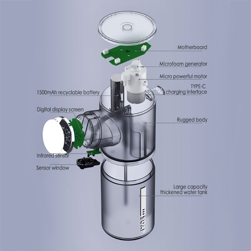 Bình Đựng Xà Phòng Cảm Biến Thông Minh Có Thể Sạc Lại Tiện Dụng