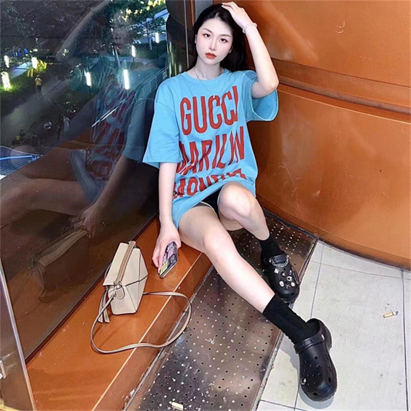 Áo Thun Tay Ngắn Cổ Tròn In Chữ logo Thời Trang Dành Cho Nam Và Nữ size S-5X