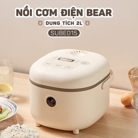 Nồi cơm điện thông minh Bear 2L  gồm 8 chế độ nấu lõi nồi 5 lớp chống dính giữ nhiệt Gia dụng Bear Tuli Mart