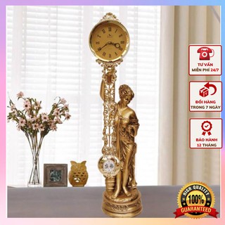 Đồng hồ để bàn TÂN CỔ ĐIỂN tượng thiếu nữ xinh đẹp thanh lịch cao cấp, sang trọng  DH69