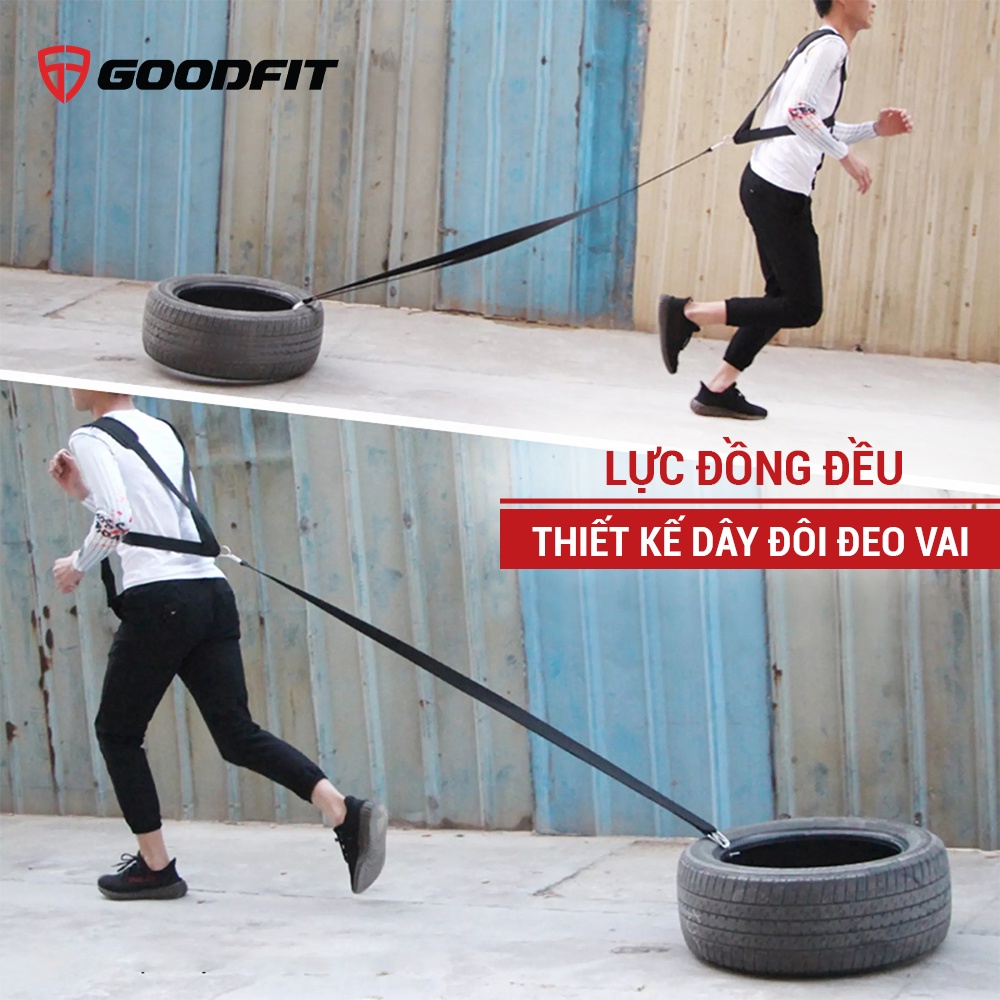 Dây kháng lực tập luyện, chạy bộ, kéo lốp xe GoodFit GF08RA