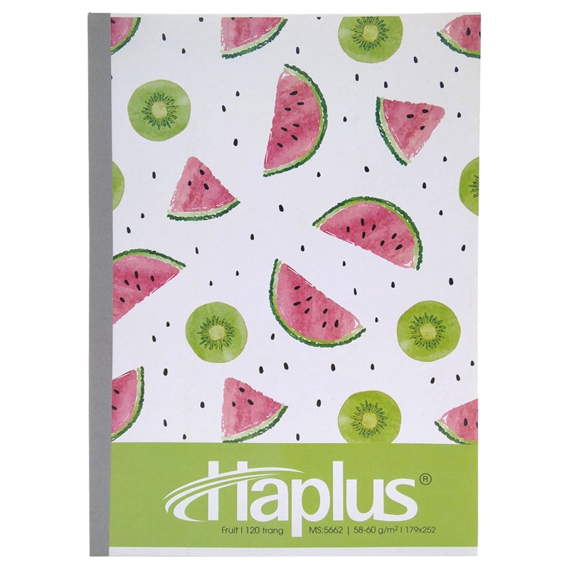 Vở Fruit Kẻ Ngang 120 Trang ĐL 58-60g/m2 - Haplus 5662 (Mẫu Màu Giao Ngẫu Nhiên)