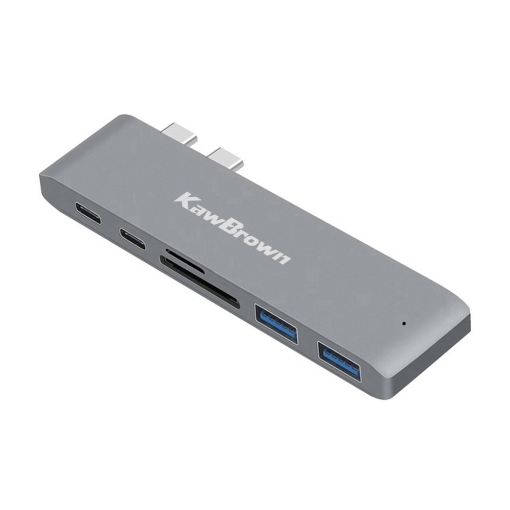 Usb C Hub 6 Trong 1 Đa Chức Năng Với 1 X Thunderbolt 3 2 X Usb 3.0 1 X Usb C 1 X Sd / Micro Sd