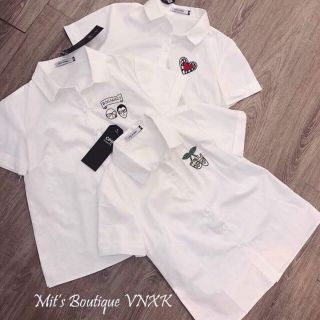 Áo sơ mi cộ tay chất thô lụa ít nhăn lên phom dáng cực kì trẻ trung cho các chụy em đây.Có 3 hình thêu tim Lá và xe đạp