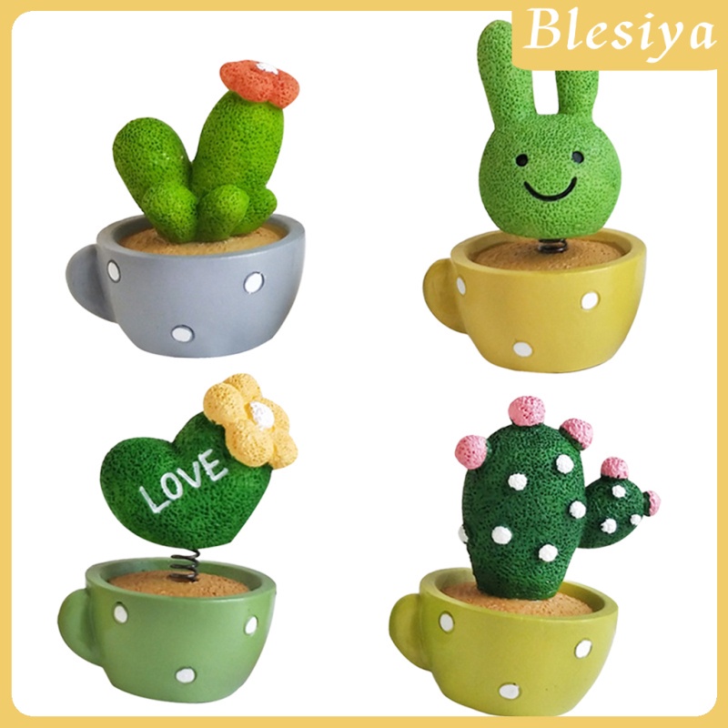 Set 4 Đồ trang trí Cây Xương Rồng Nhỏ Dễ Thương Trang Trí Bảng Điều Khiển Xe Hơi / Văn Phòng