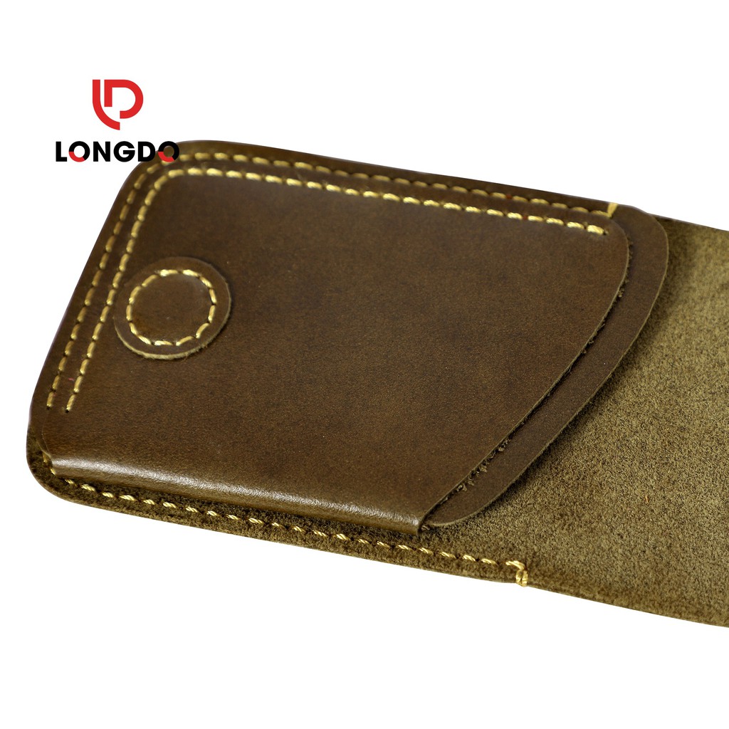 Ví sen 3 - bóp da nam mini - Cam kết 100% da bò thật nhập khẩu - Bảo hành 5 năm - Thương hiệu uy tín Longdo Leather