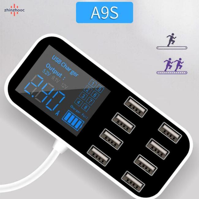 Ổ Cắm Sạc 8 Cổng USB Thông Minh Hiển Thị LED Hiển Thị LED