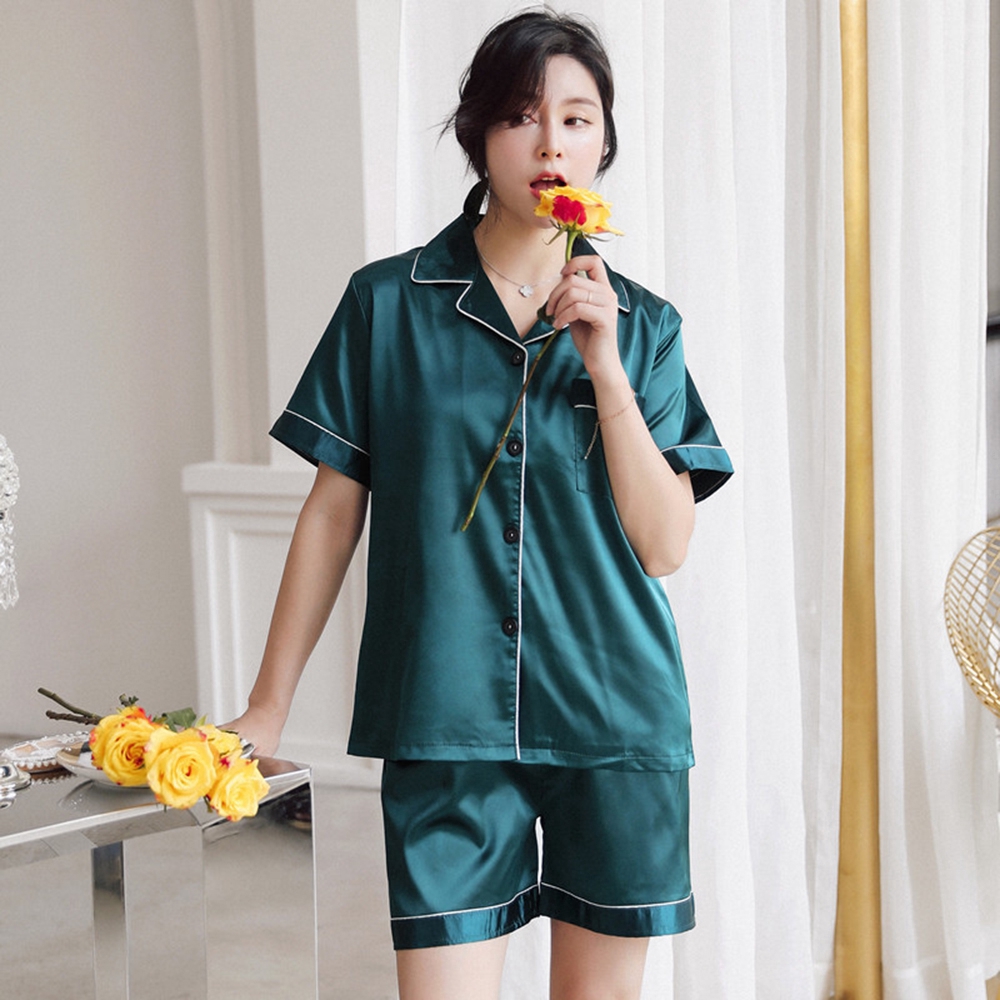 Nhập WA1525 giảm 25K cho đơn 200K_ Bộ đồ ngủ pajamas lụa sa tanh thời trang cho cặp đôi | BigBuy360 - bigbuy360.vn