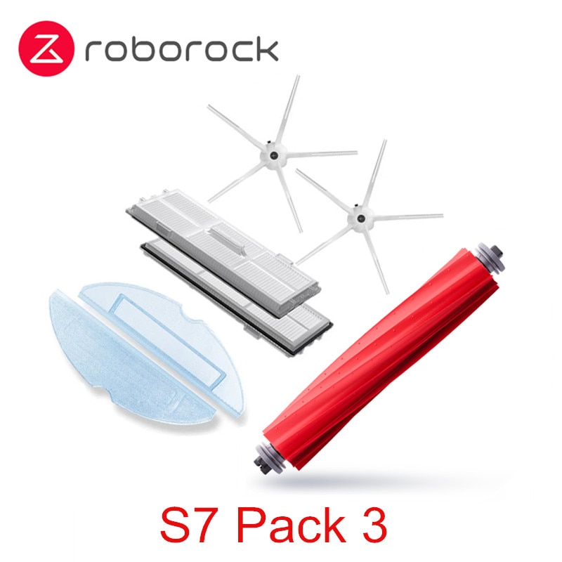 Authentic Roborock S7 / S7 MaxV Ultra / G10s phụ kiện đích thực + vải lau + bàn chải chính có thể tháo rời + bàn chải phụ + bộ lọc có thể giặt được