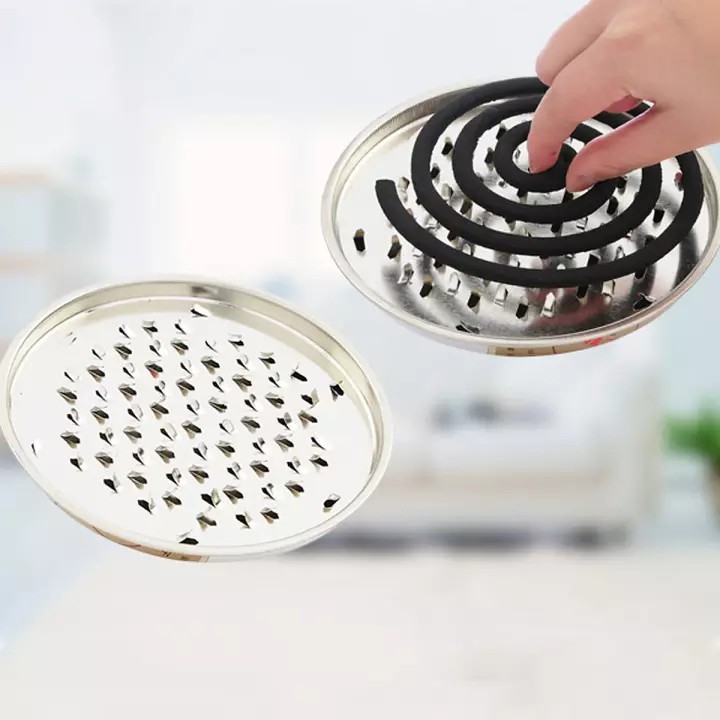 Hộp đựng nhang muỗi bằng thép không gỉ, khay đựng nhang muỗi có nắp đậy an toàn nlvshop2016