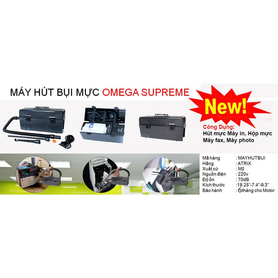 Máy hút bụi mực làm sạch hộp mực Omega Supreme, 230V
