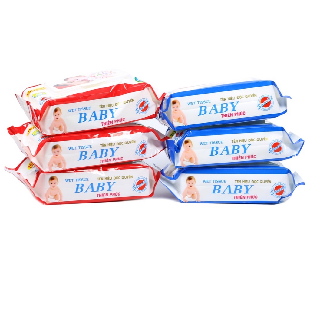 Khăn ướt baby thiên phúc, giấy ướt không mùi, không cồn, an toàn tuyệt đối