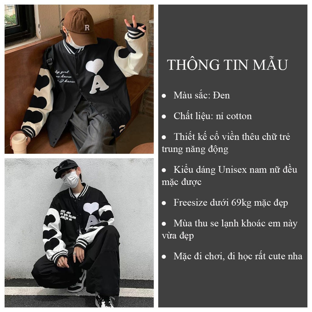 Áo khoác bomber CHỮ A Unisex chất nỉ cotton đẹp mịn_VIETSTAR