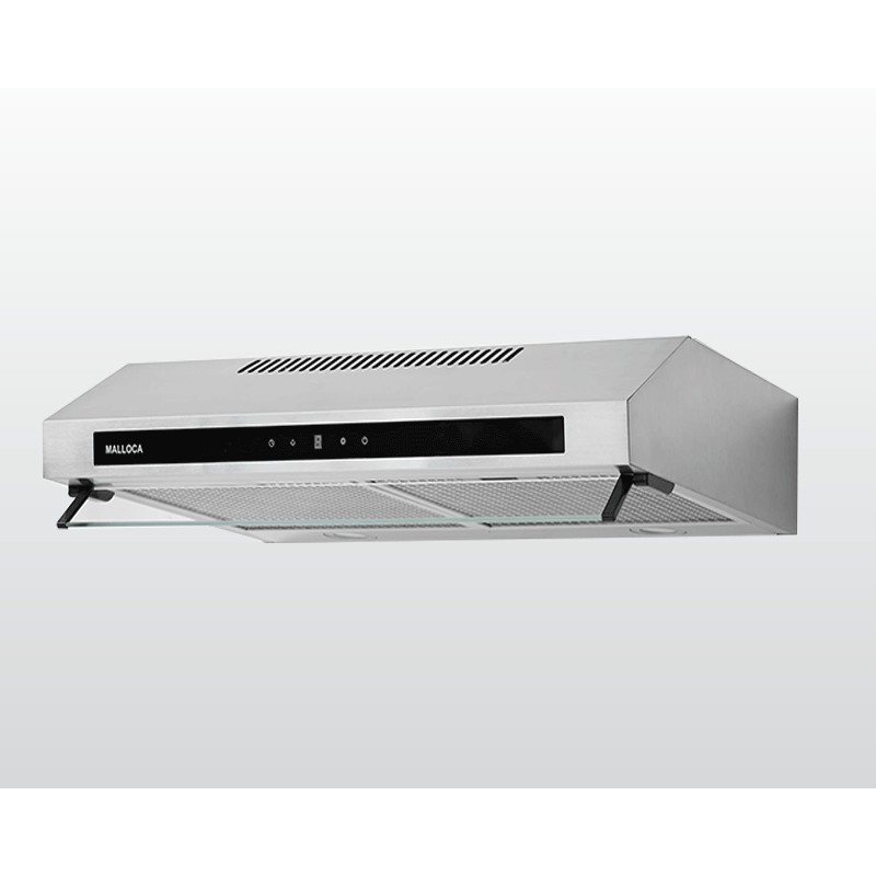 Máy hút mùi Malloca H342.9 TC - 900mm Inox, Kính Đen, Công suất 500m³/h