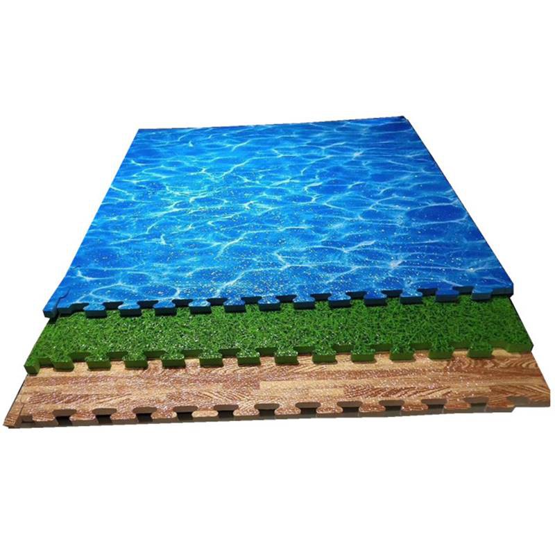 Thảm xốp 3d nhập khẩu mầu vân gỗ 1m*1m*2cm,xốp trải sàn khu vui chơi giải trí