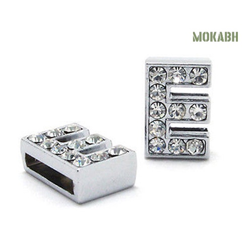 Bộ 10 Hạt Xỏ Lỗ 8mm In Chữ Cái A-Z Dùng Để Làm Vòng Tay Da DIY