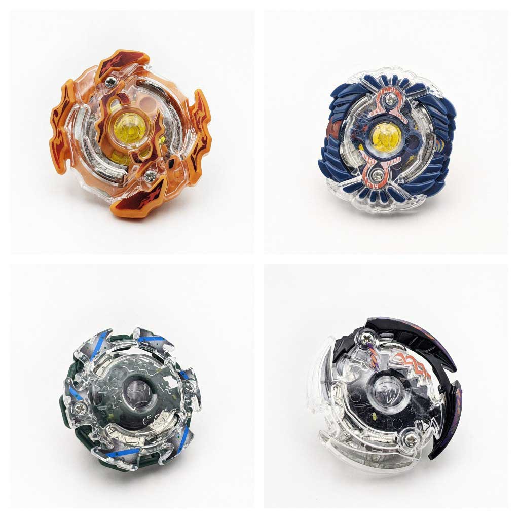 Bộ 4 Con quay BeyBlade + 2 Tay phóng + Sàn đấu - Con quay vòng xoay thần tốc