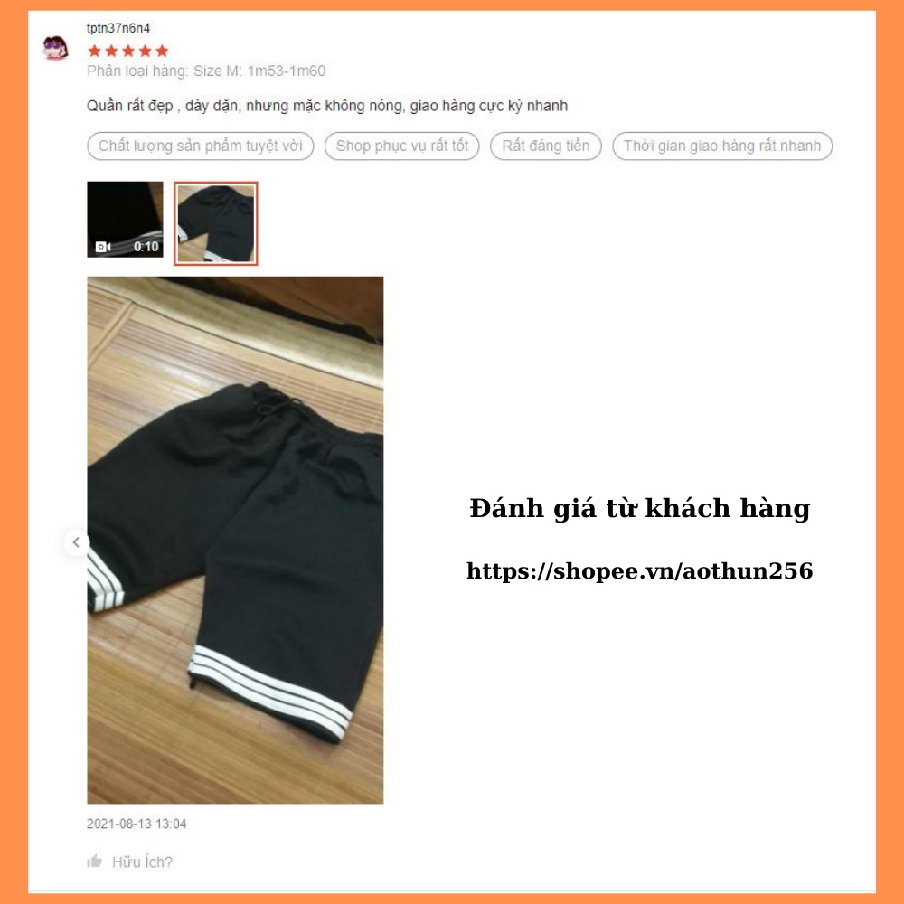Quần đùi thể thao nam 3Line ngang form rộng dáng unisex thoải mái năng động chất umi dày mịn co dãn