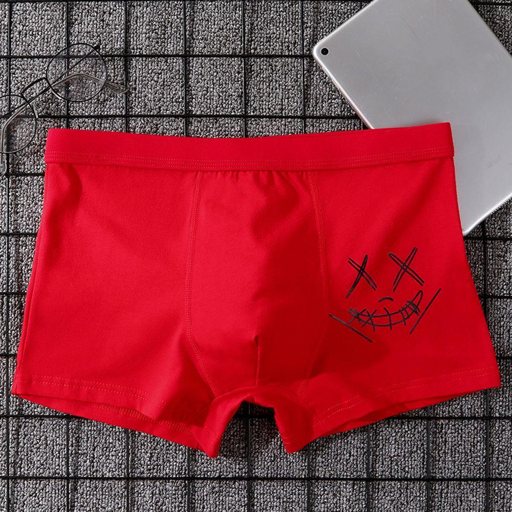 Quần Lót Boxer Không Đường May Lưng Vừa Cỡ Lớn Thoải Mái Thoáng Khí Họa Tiết Dễ Thương Cho Nam