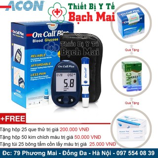 Máy Đo Đường Huyết ACON On Call Plus [Tặng 50 Kim, 25 Que Thử]
