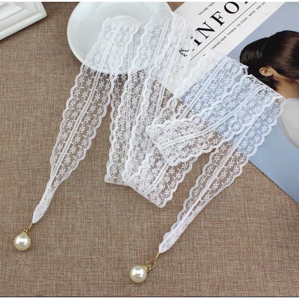 Đai váy ren tiểu thư cao cấp hai màu đen trắng