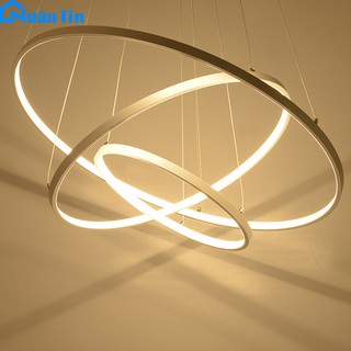 Đèn thả trần 3 vòng led 30-50-70 tích hợp trang trí phòng khách bàn ăn Led 3 chế độ màu TH816 Ngân Tin