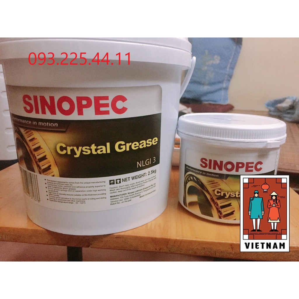 Mỡ bò chịu nhiệt Sinopec lon 0,5 kg