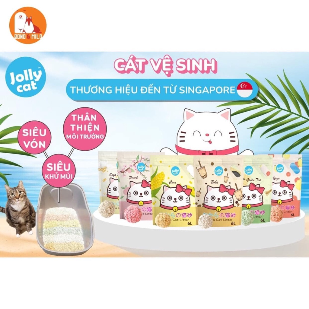CÁT VỆ SINH CHO MÈO LÀM TỪ ĐẬU NÀNH TOFU JOLLY 6L - BONDMILO SHOP