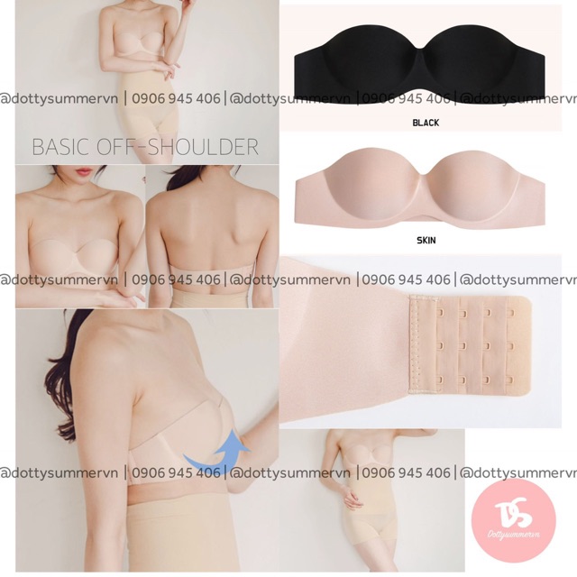 Strapless Su Áo Su Đa Năng Không Hằn Mặc Hở Vai & Hở Lưng Với Dây Trong Lưng