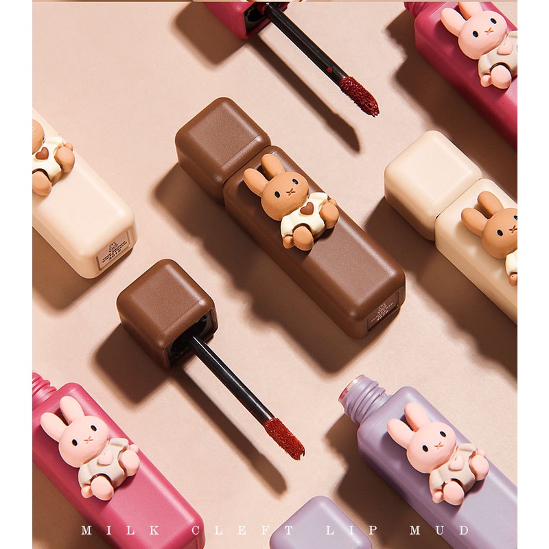 Set 4 Son Môi Dạng Lỏng Chống Thấm Nước Lâu Trôi Thiết Kế Dễ Thương