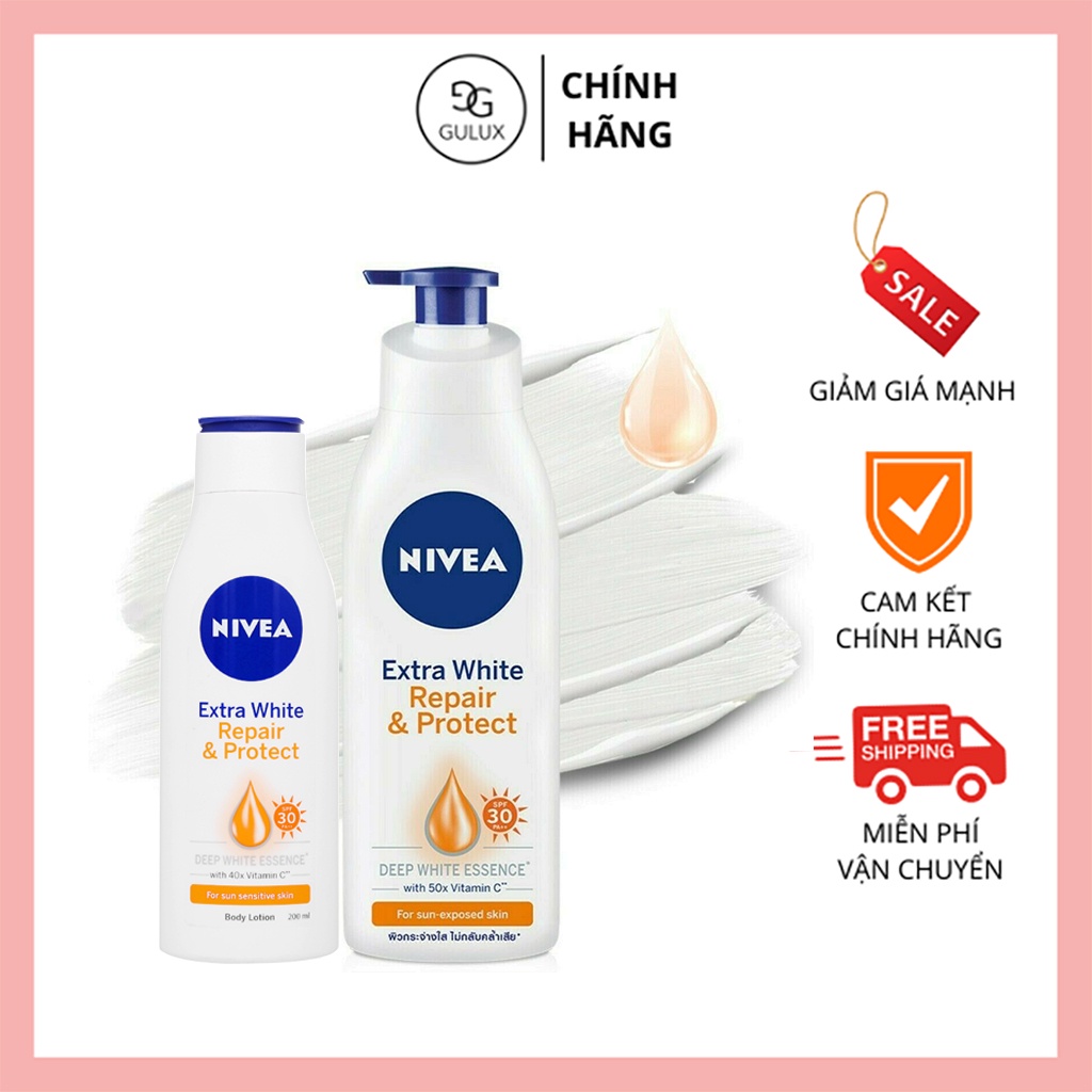 Sữa dưỡng thể dưỡng trắng Nivea Extra White Repair & Protect Body Lotion SPF30 PA++ giúp phục hồi và chống nắng