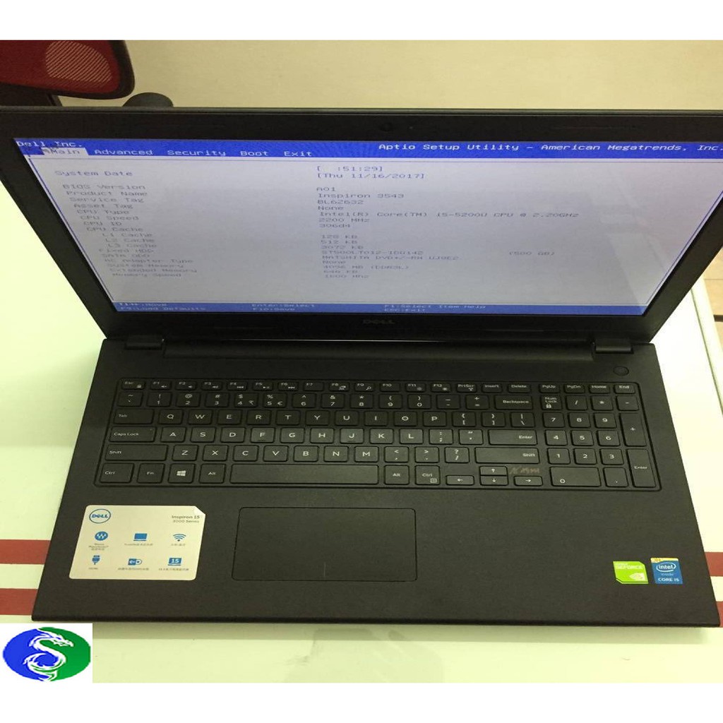 Laptop cũ Dell Inspiron N3543 (Core i5-5200U, RAM 4GB, HDD 500GB, VGA 2GB Nvidia Geforce 820M, 15.6 inch)