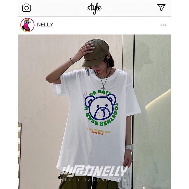 Áo phông nelly heybig sale (có sẵn) gấu be bett