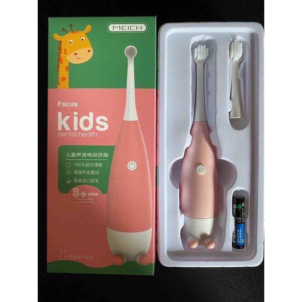 Bàn Chải Đánh Rưng Điện KIDS Cho Bé Yêu - Tặng Kèm Pin và 1 Đầu Bàn Chải