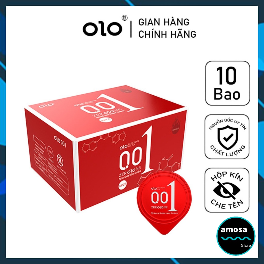 Bao cao su OLO Passionate Factor 001mm lửa kéo dài thời gian siêu mỏng chống xuất tinh sớm AMOSA bcs