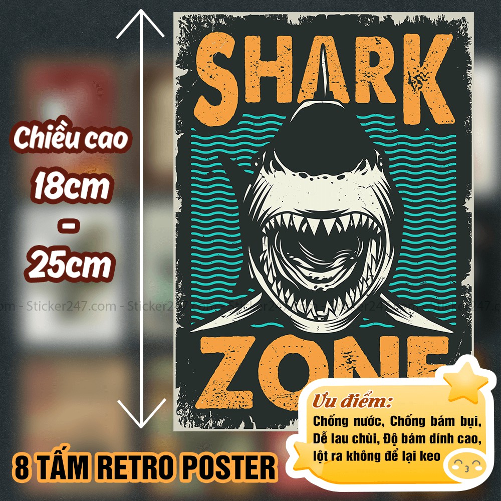 8 tấm Decal Chủ đề Underground 𝑭𝒓𝒆𝒆𝒔𝒉𝒊𝒑 Retro Vintage Size lớn trang trí decor quán cà phê, trà sữa, nhà ở, cửa hàng...