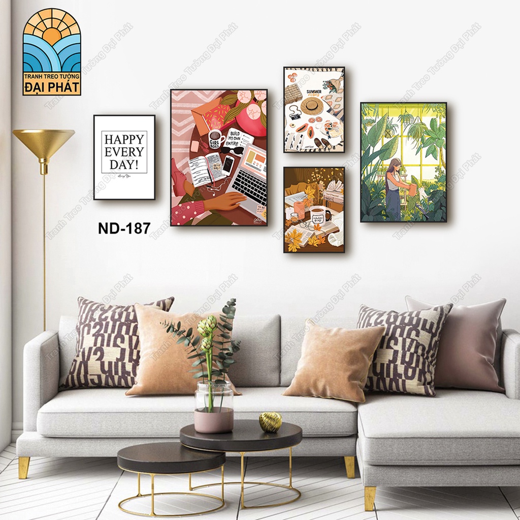 SET BỘ 5 TRANH TREO TƯỜNG TRÁNG GƯƠNG CAO CẤP TREO PHÒNG KHÁCH, PHÒNG NGỦ HIỆN ĐẠI