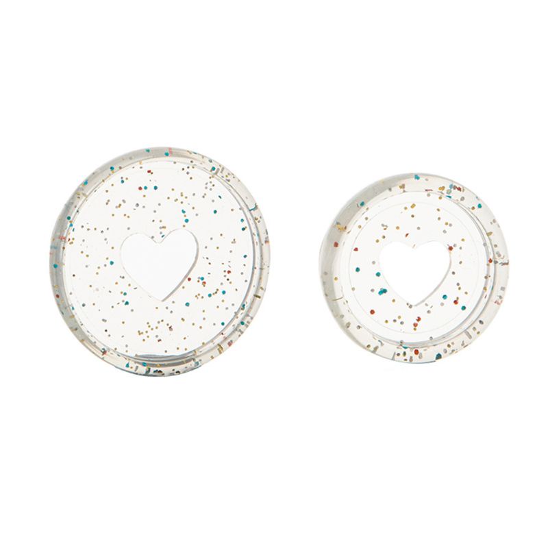 Set 20 Vòng Khóa Nhựa Hình Trái Tim / Nấm / Lá Cây Lấp Lánh Trang Trí Sổ Tay