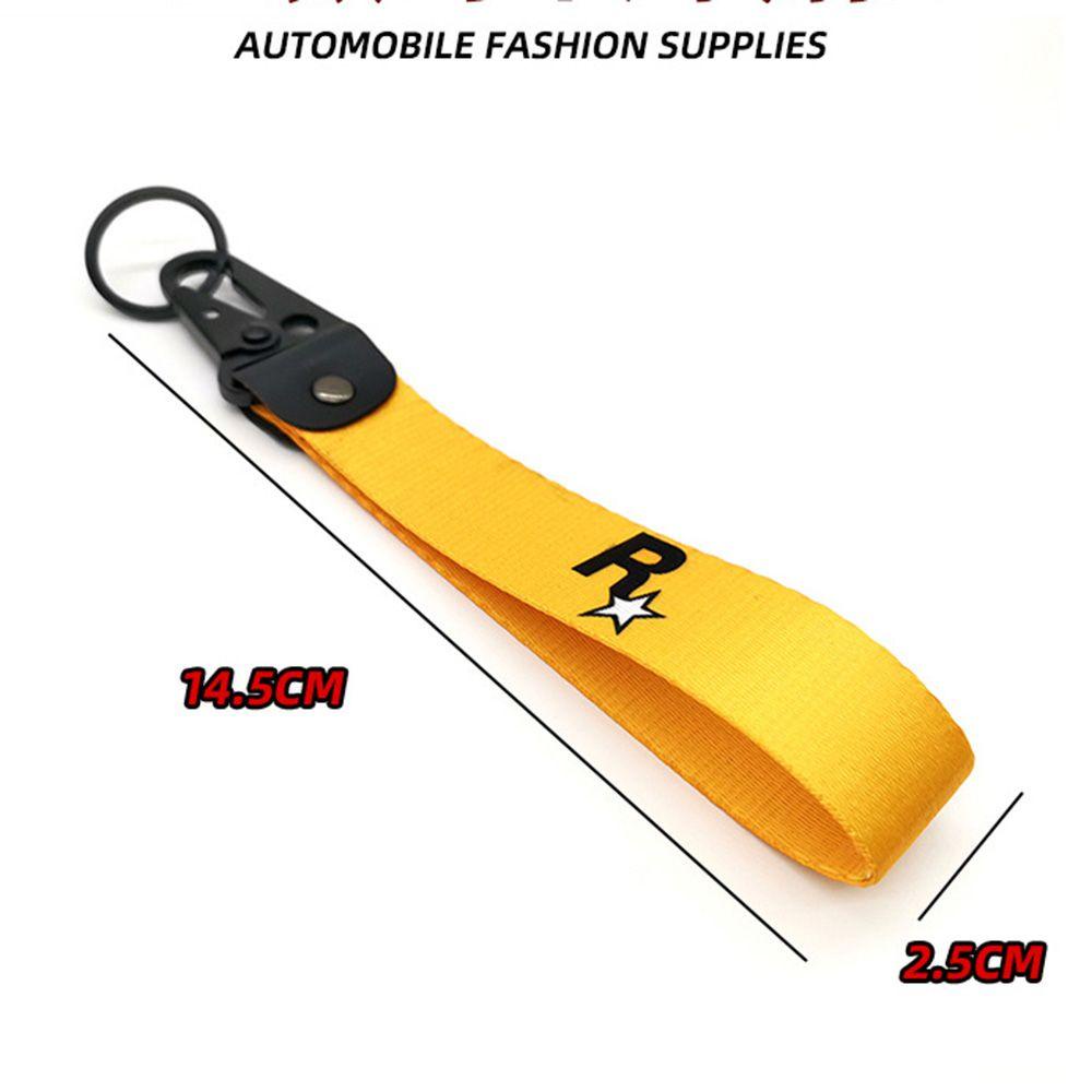 LANFY Dây Móc Chìa Khóa Xe Đua JDM GTA5 Chất Liệu Nylon Màu Vàng In Logo Độc Đáo