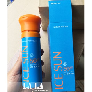 [ Mẫu mới xanh đậm ] Kem chống nắng Ice Puff Sun Hàn Quốc 100ml