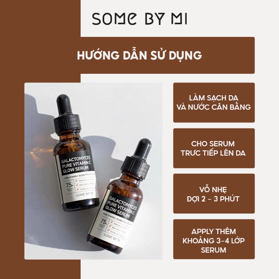 [Mã FMCGMALL -8% đơn 250k] Tinh Chất Dưỡng Trắng Chống Lão Hóa Some By Mi Galactomyces Pure Vitamin C Glow Serum 30ml