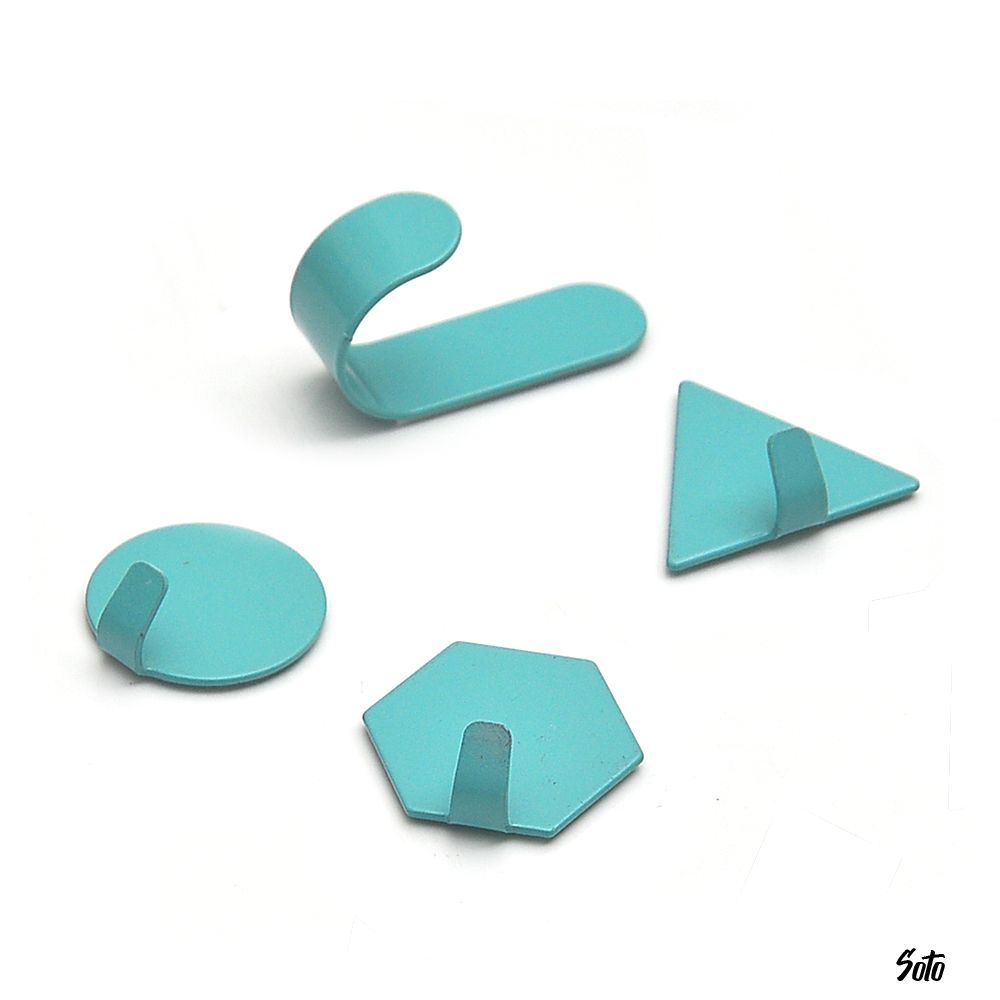 Set 4 Móc Treo Đồ Gắn Tường Bằng Sắt Hình Học Sáng Tạo Không Để Lại Dấu Vết Soto1