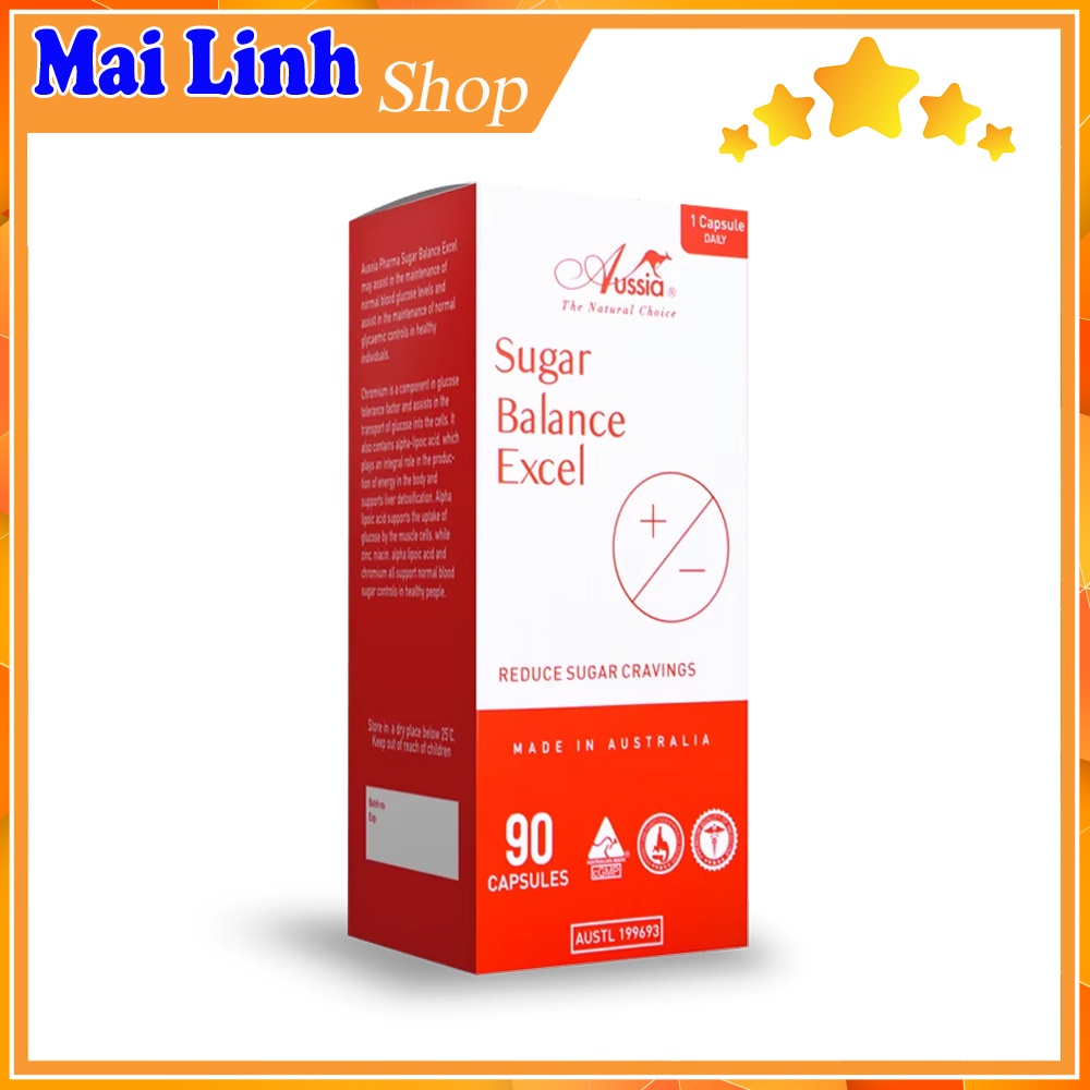 Viên uống hỗ trợ cân bằng đường huyết Aussia Sugar Balance Excel - 90 viên