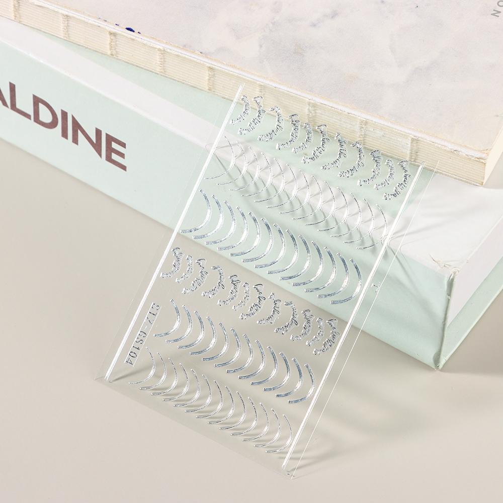 HS Sticker Dán Móng Hoạ Tiết Đường Cong