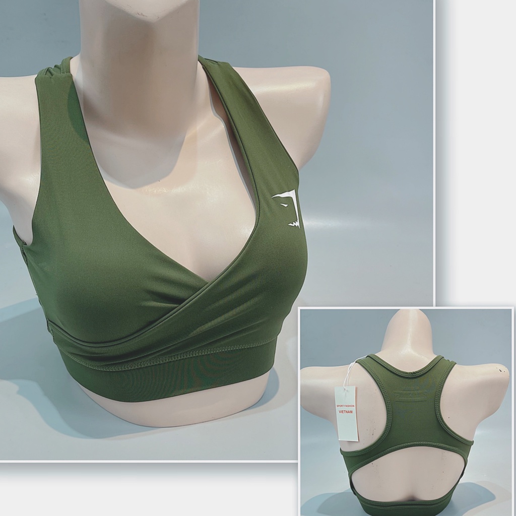 ÁO Bra cá mập cổ v khoét TẬP GYM TẶNG KÈM MÚT tròn
