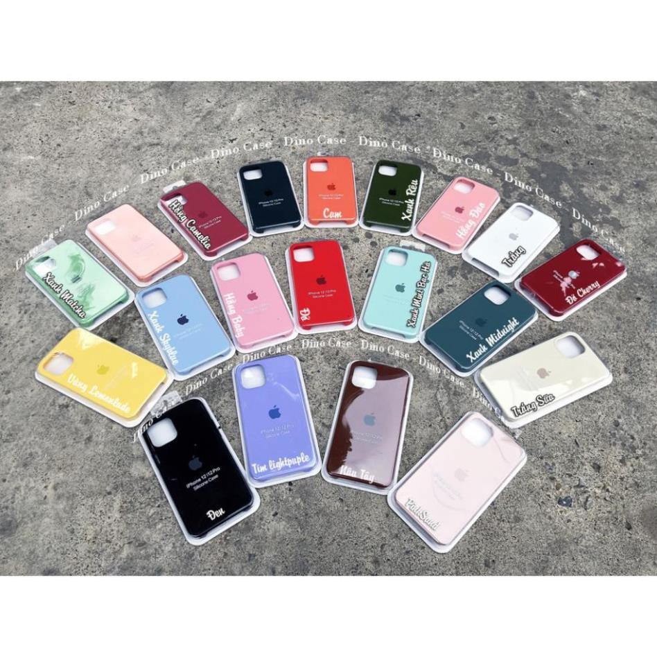 Ốp lưng iphone Chống bẩn 20 màu silicon case cho 12 / 12Pro / 12 Promax - Dino Case -Hồng Anh Case