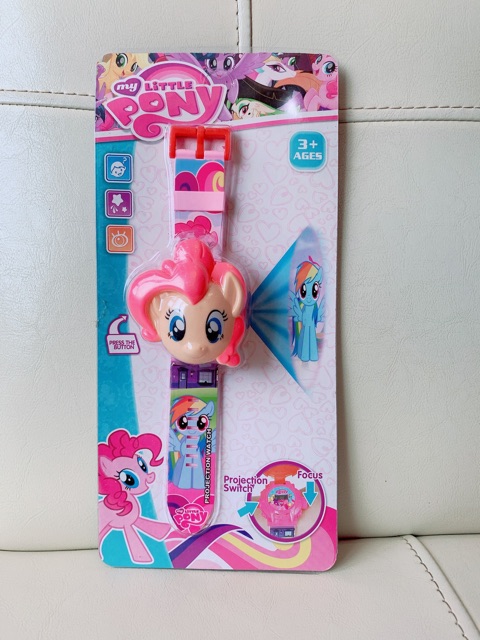 Đồng hồ điện tử trẻ em có đèn chiếu sáng nhân vật hoạt hình công chúa elsa và Pony